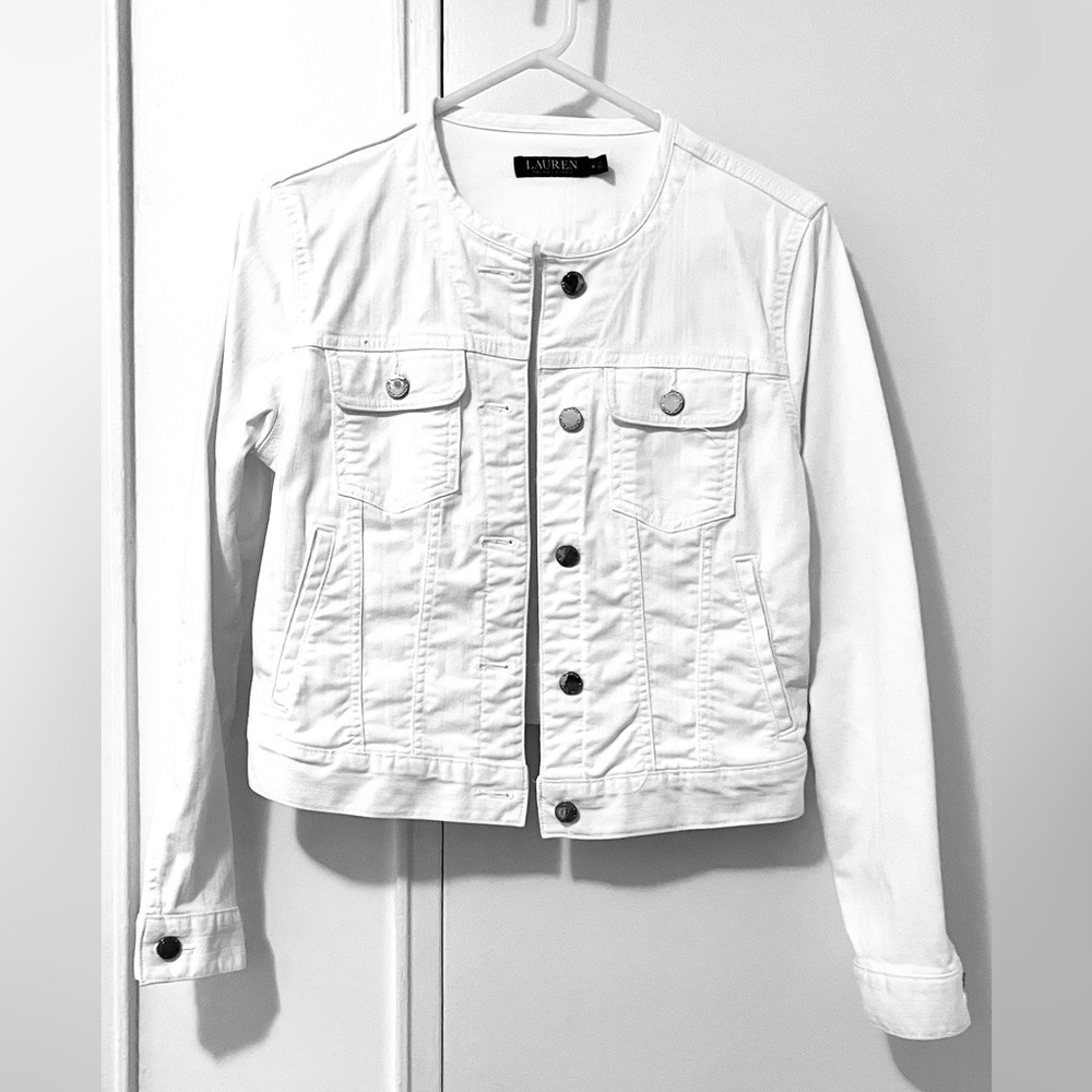 Lauren Ralph Lauren, White Denim Jean  Jacket, Perfect Condition!